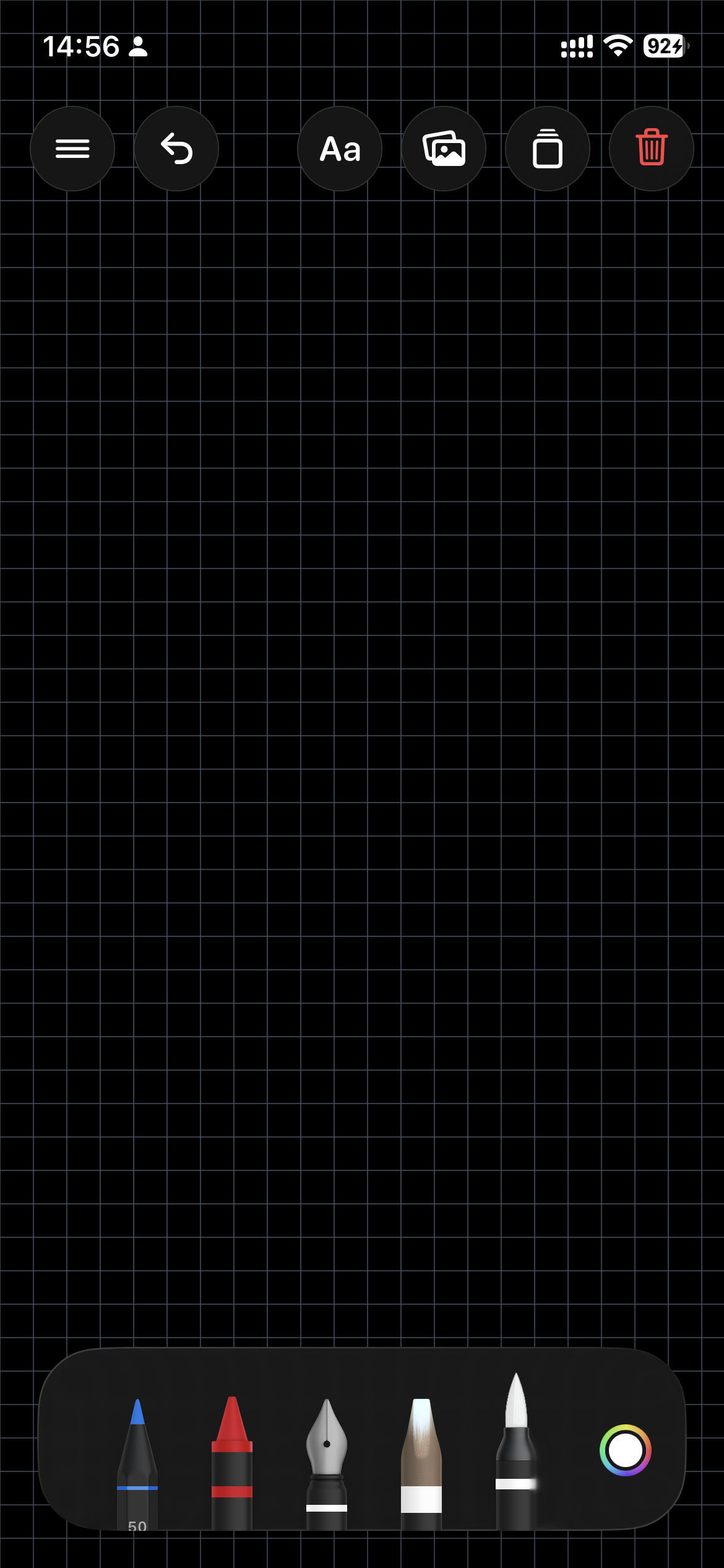 Minimal workspace screen